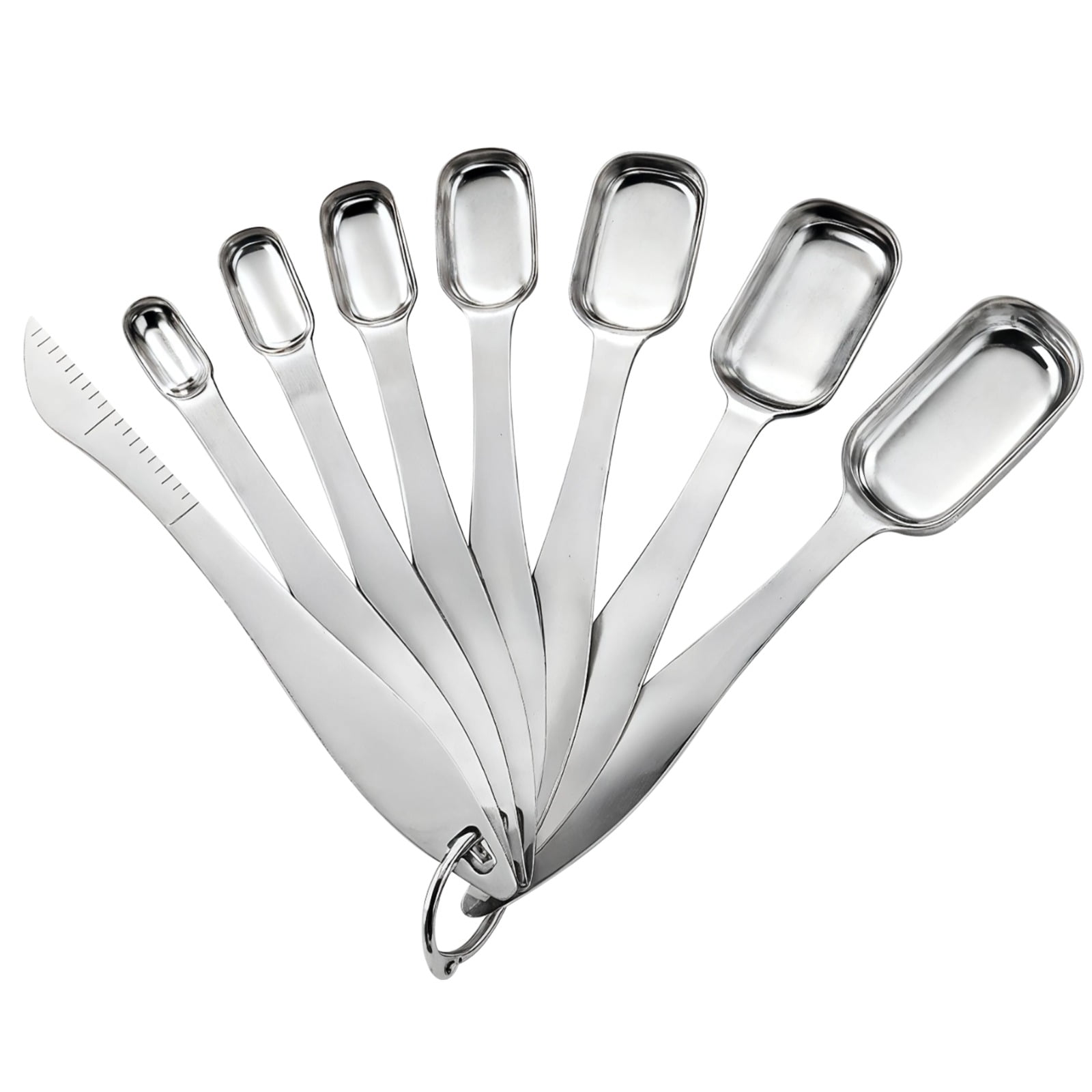8 Pcs Stainless Steel Measuring Spoon Set, Square Measuring Spoons with Leveler Scraper, Engraved Teaspoon Tablespoon Measurements, Deep Jar Design, Kitchen Baking Cooking Tool - Walmart.com