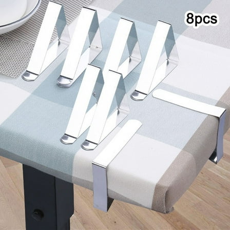 8 Pcs Stainless Steel Tablecloth Clamp Tables Clothes Clips Holder Clip For Party Wedding Table Cover Clamp Decorative
