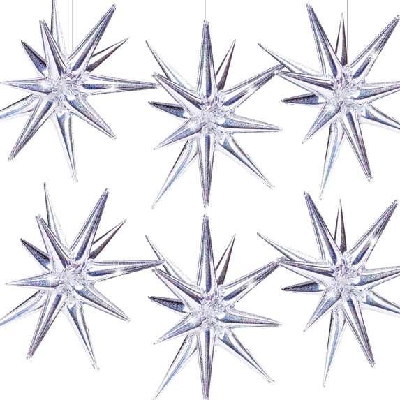 8 Pcs Star Balloons, Huge Blue Explosion Star Aluminum Foil Balloons for Birthday, Baby Shower, Graduation, Blue Party Decorations Supplies