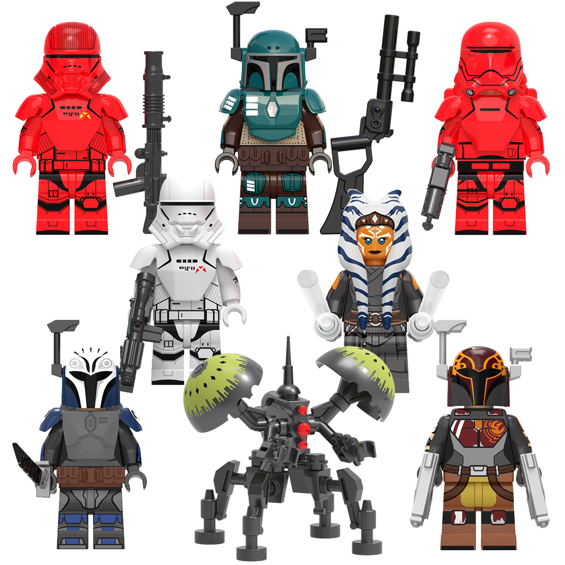 8 Pcs Star War Action Figures Mandalorian MiniFigures Building Blocks