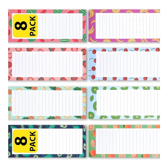 8 Pcs Sticky Note Notepads Grocery List Magnet Pad for Students Homemakers and Workers