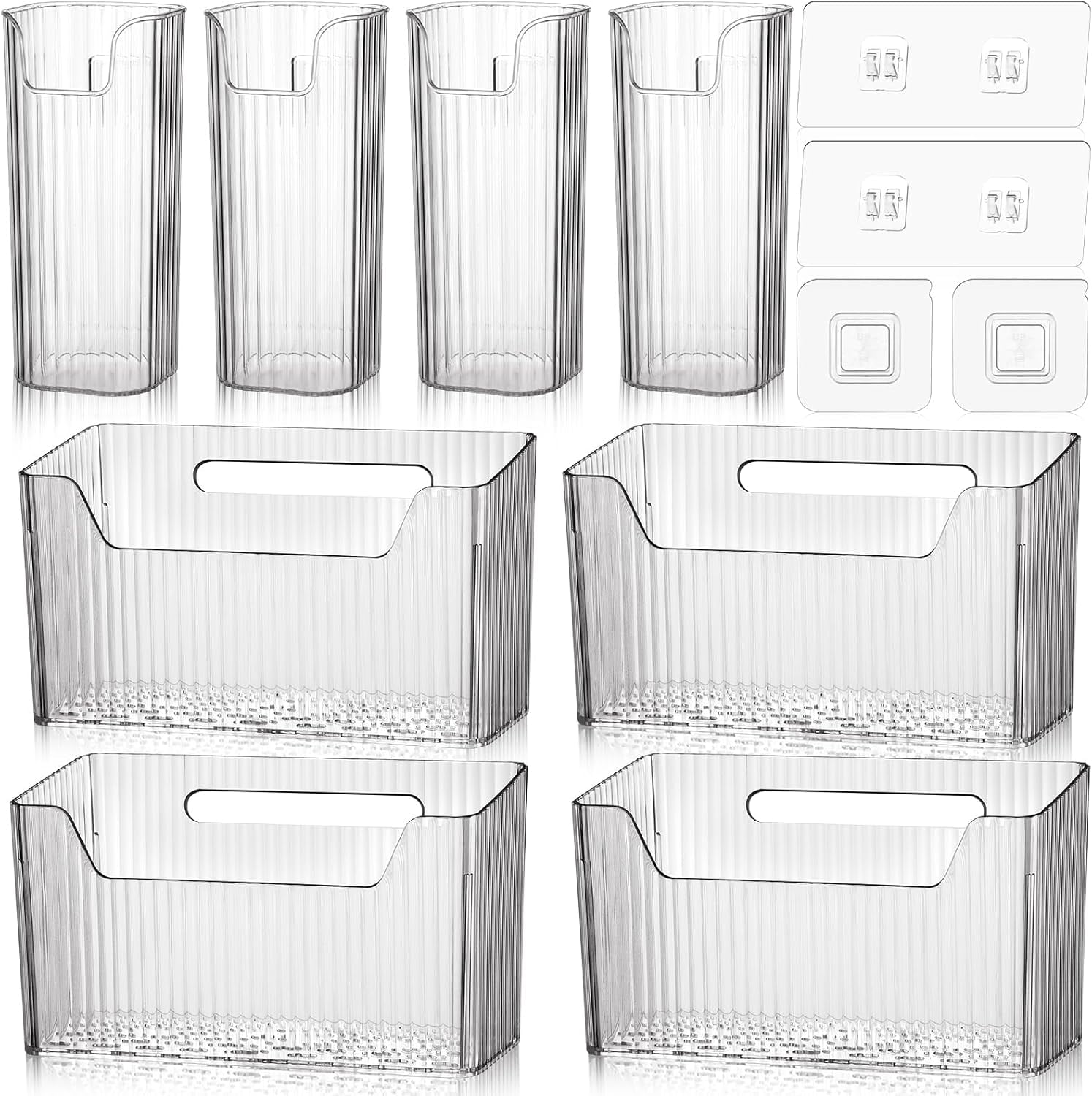 16 Pcs Plastic Wall Mounted Storage Bins (6.3inch X 3.2inch