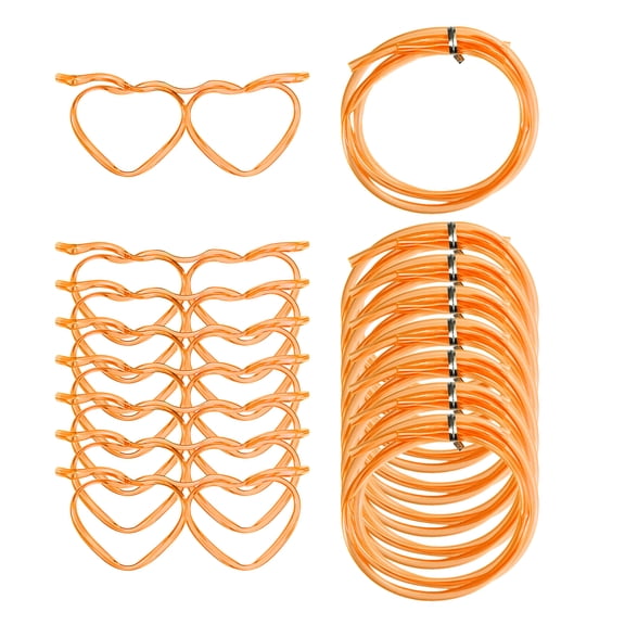8 Pcs Straw Glasses, Plastic Straw Eye Glasses, Novelty Drinking Eyeglasses Straws,Orange