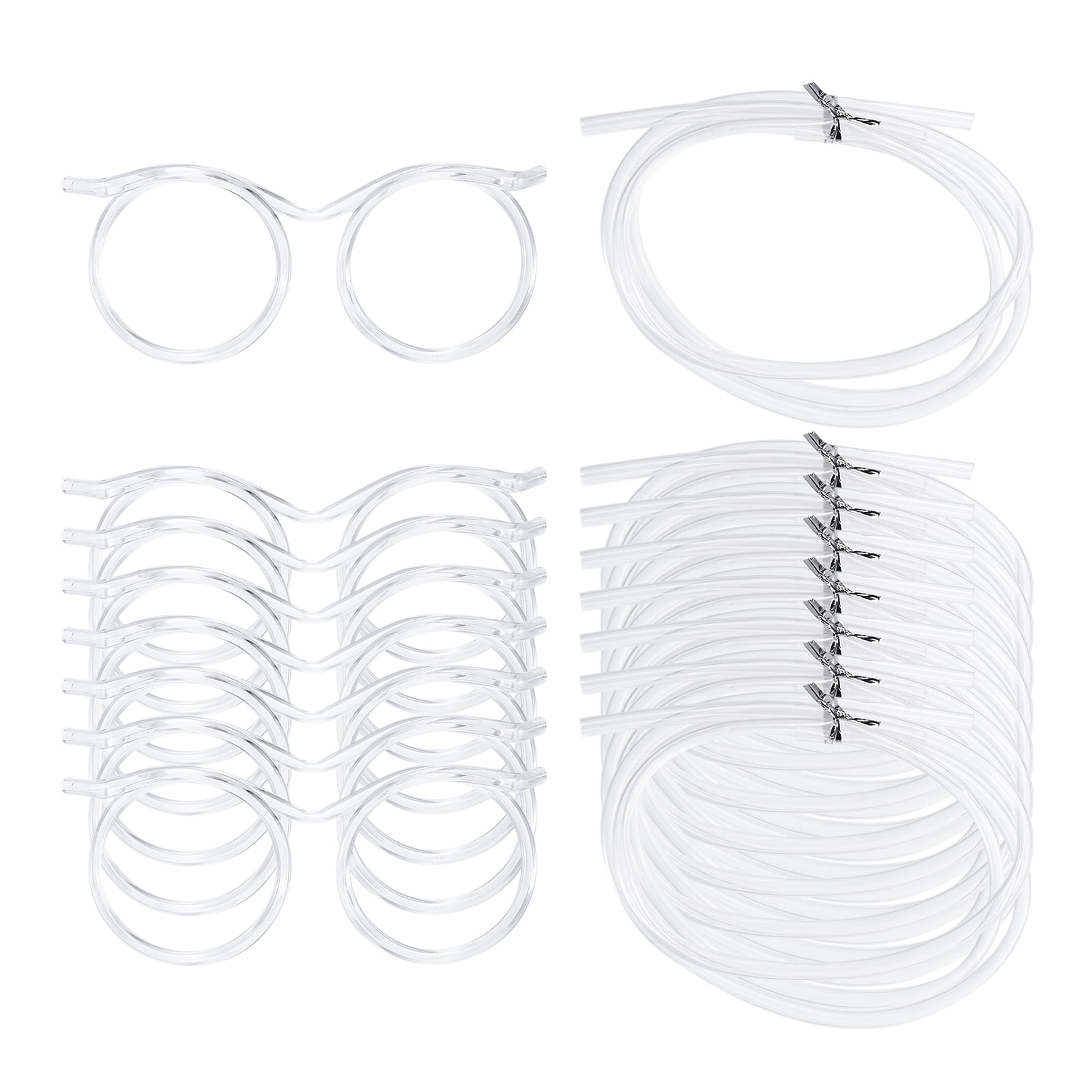 8 Pcs Straw Glasses, Plastic Straw Eye Glasses, Round Novelty Drinking Eyeglasses Straws