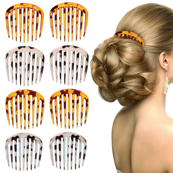 8 Pcs Strong Hold Hair Clips and Combs Set - Versatile Everyday Hair Accessories for Women and Girls