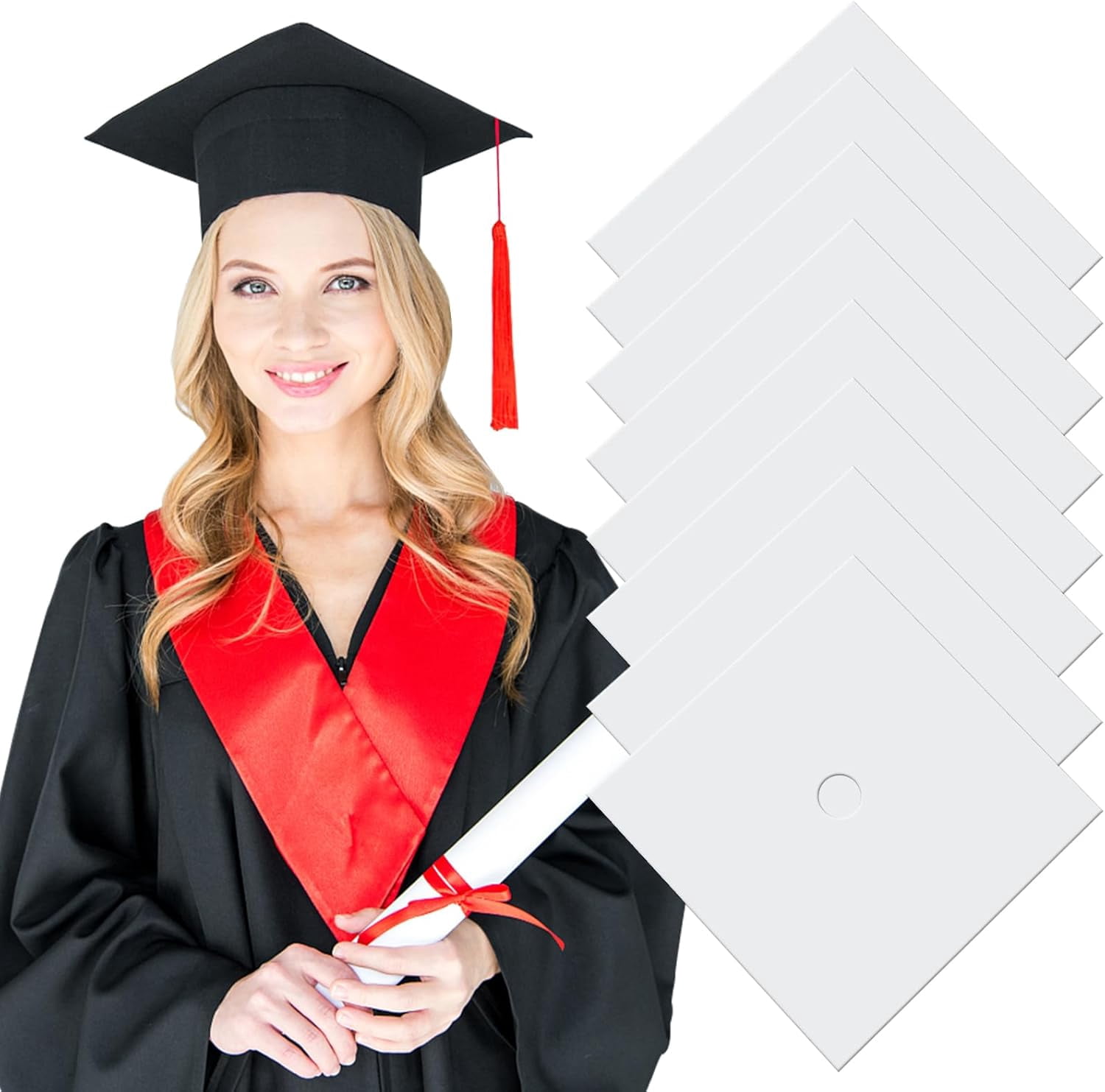 8 Pcs Sublimation Blanks for Graduation Cap Grad Decorations Premium Metal Lightweight Grad Cap Blanks Graduation 2026 Gifts Accessories 9.1" x 9.1"
