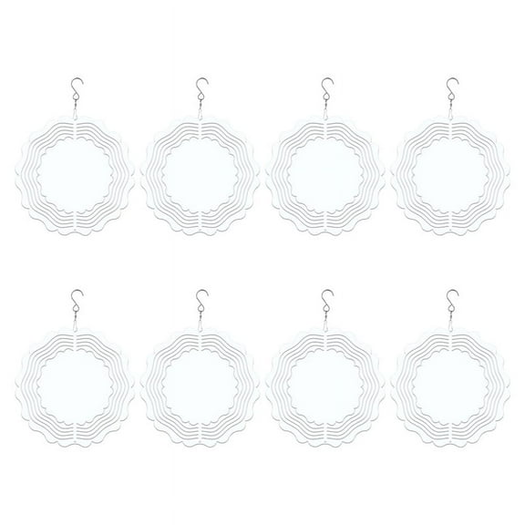 8 Pcs Sublimation Wind Spinner Blanks 8 Inch Wind Spinner Sublimation for Heat Transfer DIY Gift-Round,8 x hanging wind spinne DIY pendant,White
