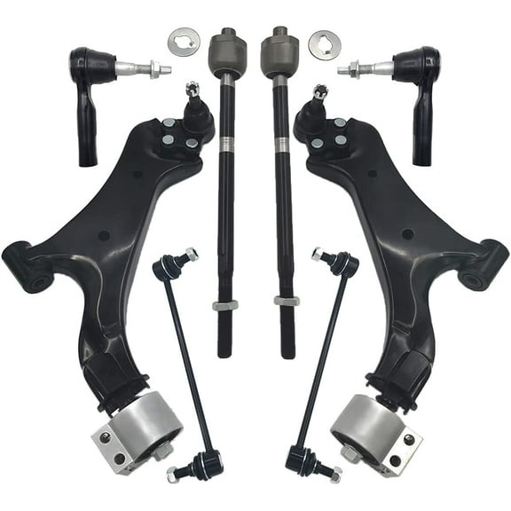 8 Pcs Suspension Kit Lower Control Arm w/Ball Joint Sway Bar Links Tie Rods Replacement for 2010-2017 Chevrolet Equinox 2010-2017 GMC Terrain