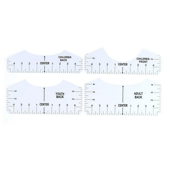 8 Pcs T-shirt Ruler Guide V Neck Alignment Tool To Center Designs Measurement