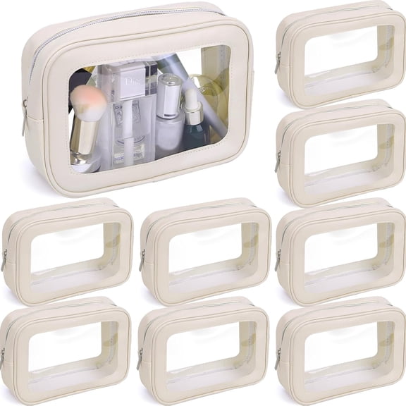 8 Pcs TSA Approved Toiletry Bags Clear Toiletry Bag Diaper Bag Organizer Pouch Set PVC Makeup Pouch with Zipper Waterproof Clear Cosmetic Storage for Travel Purse Organizer Women Men Mothers DayGifts