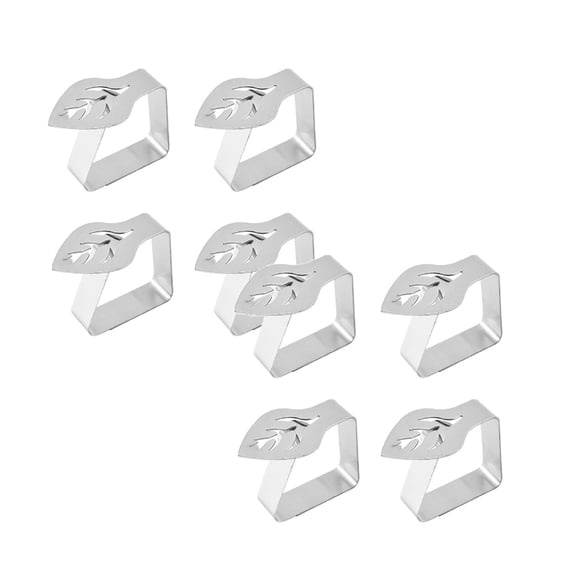 8 Pcs Table Cloth Holder Clips, Leaf Shape Picnic Tablecloth Clip Outdoor Large Heavy Duty Stainless Steel Decorative Cover Clamp Pin for Party Wedding Restaurant Camping