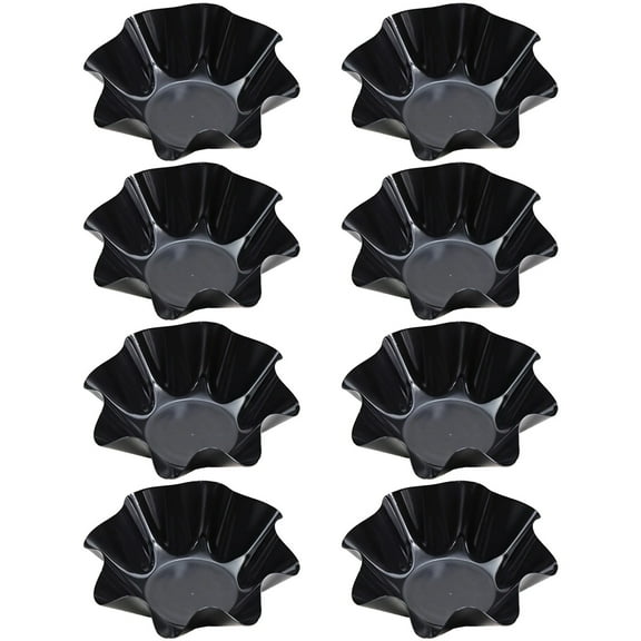 8 Pcs Taco Bowl Shell Maker, 4-Inch Nonstick Carbon Steel Taco Salad Bowl Molds, Wave Edge Design, Perfect for Baking, Frying, and Serving Snacks and Salads