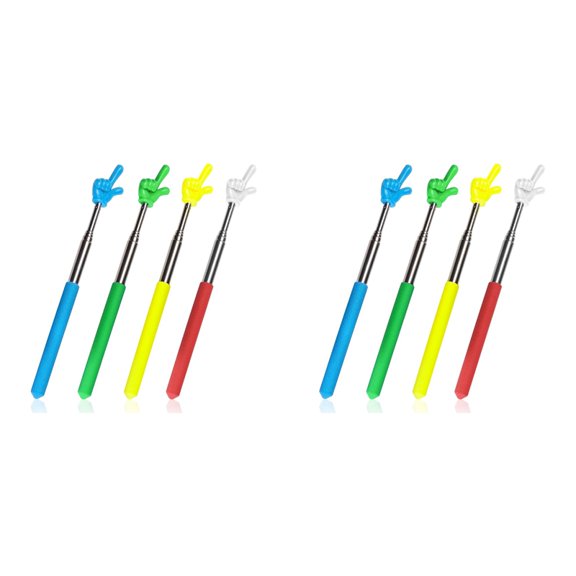 8 Pcs Teacher Pointer Stick Telescoping Hand Pointer Retractable Pointer Finger Reading Aid for Presentation Whiteboard