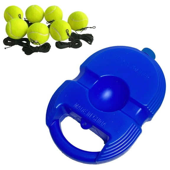 8 Pcs Tennis Trainer Set with Rebound Ball and String, Solo Tennis Trainer with 7 Yellow Tennis Balls, High Rebound, Quality Ideal for Solo Practice, Indoor and Outdoor Use