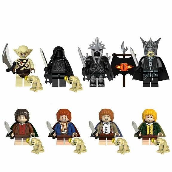 8 Pcs The Lord of the Rings Classic Movie Series Merry Sam Frodo Goblin Mini Figures Army Set