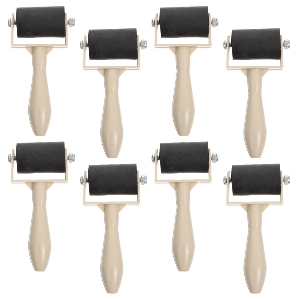 8 Pcs Tool Roller Wheel Small Brayer Rubber Brayer Roller Rubber Roller Printmaking Roller