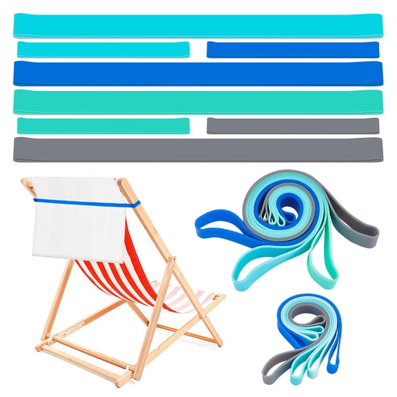 8 Pcs Towel Bands for Beach Chairs 2 Sizes Silicone Beach Towel Clips Beach Towel Bands Rubber Bands Chair Bands Stretch Elastic Bands for making