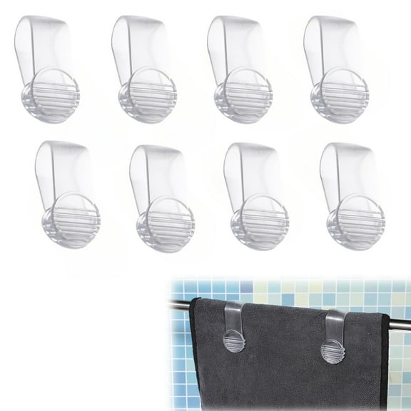 8 Pcs Towel Clips for Kitchen, Transparent Hand Towel Clips Towel Clamps Chair Towel Clips for Bathroom Towel Rods Kitchen Towel Clips Bathroom Towel Rack Clothing Towel Clip