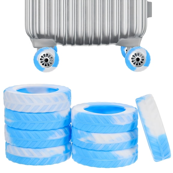 ORDDIART 8Pcs Nonslip Thickened Silicone Luggage Wheel Protectors for Frequent Use Multi Color