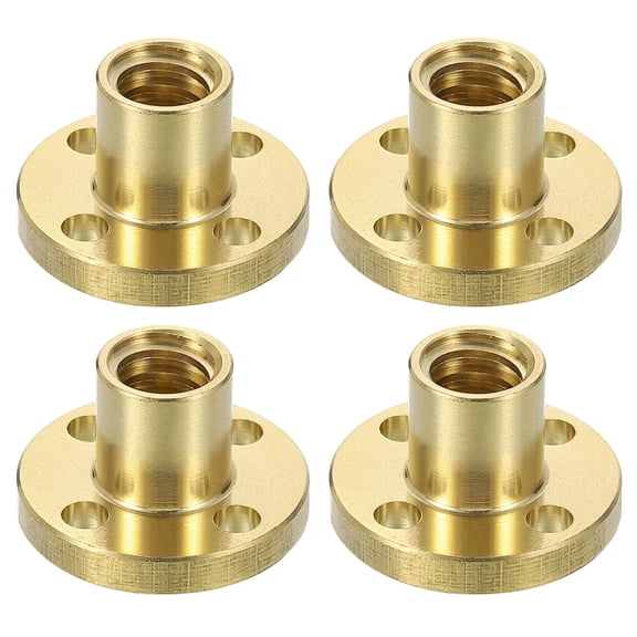 Uxcell 4Pcs Tr8x2 Screw Brass Nut(2mm Pitch, 1 Start, 2mm)