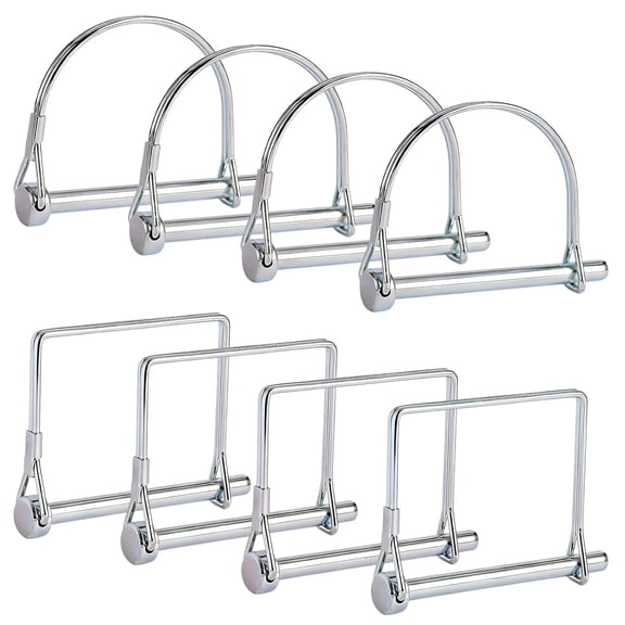8 Pcs Trailer Hitch Pin Set, 1/4 Inch Standard Hitch Pins with Safety Lock, Heavy Duty Trailer Coupler Pin for Tractor RV Farm Equipment