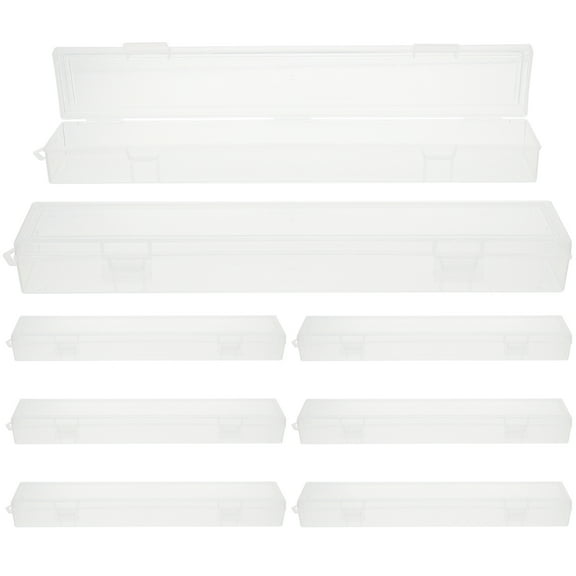 8 Pcs Transparent Brush Case Clear Pen Container Paint Painting Accessory Portable Storage