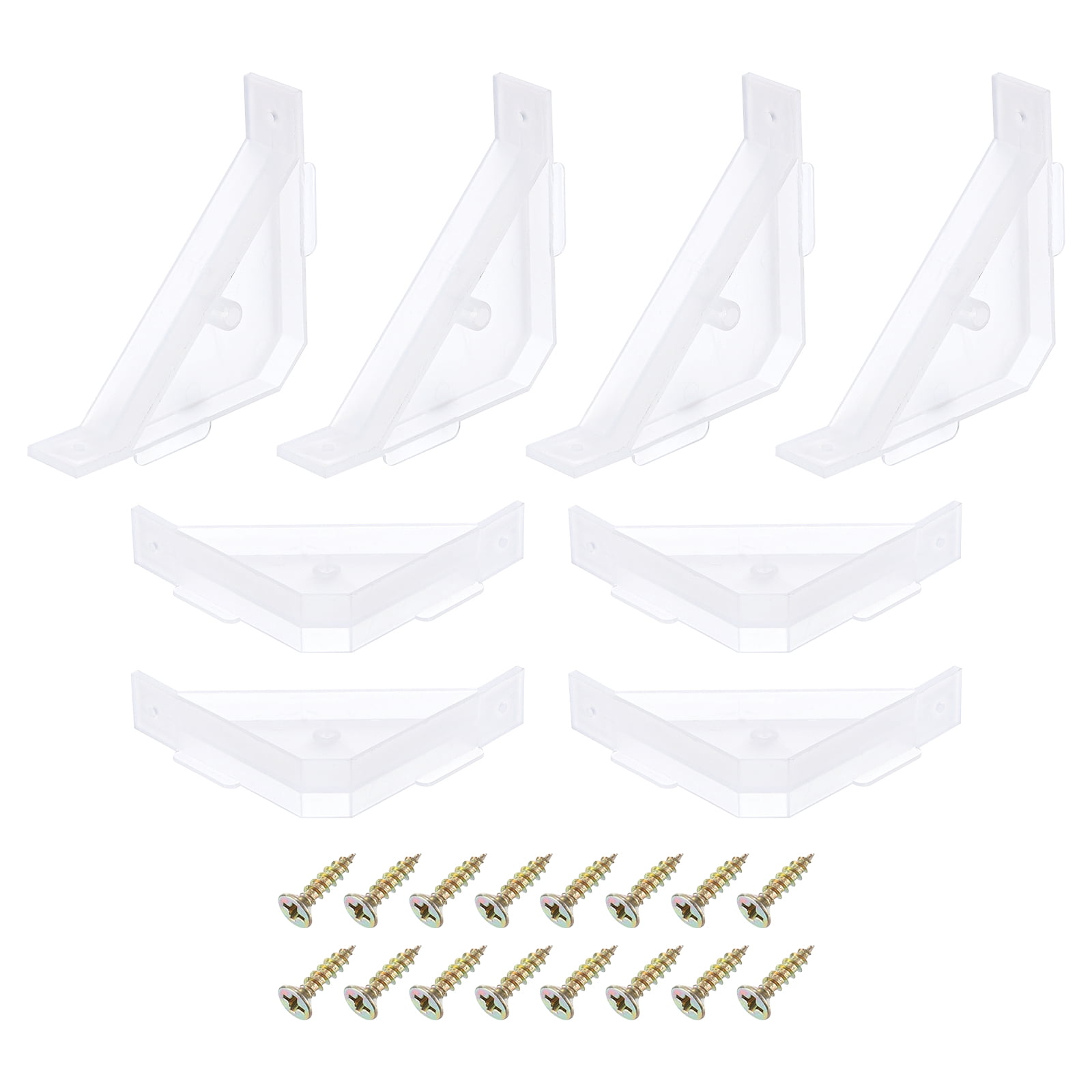 8 Pcs Triangle Bracket, Corner Support Braces with Screws, Transparent ...