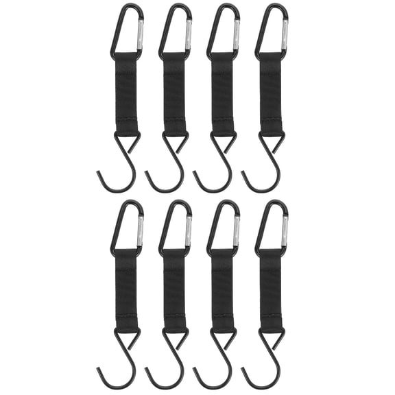 NUOLUX Portable Metal Hooks, Black, for Camping Supplies, 8Pcs