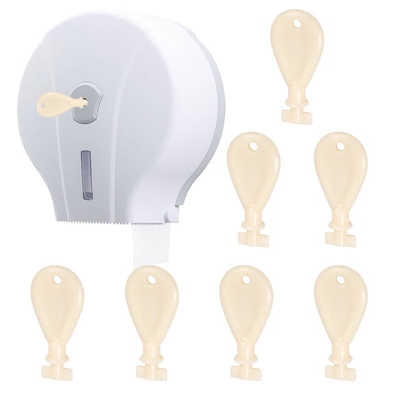 8 Pcs Universal Paper Towel Dispenser Key - Plastic Replacement Key for Toilet Paper Dispenser