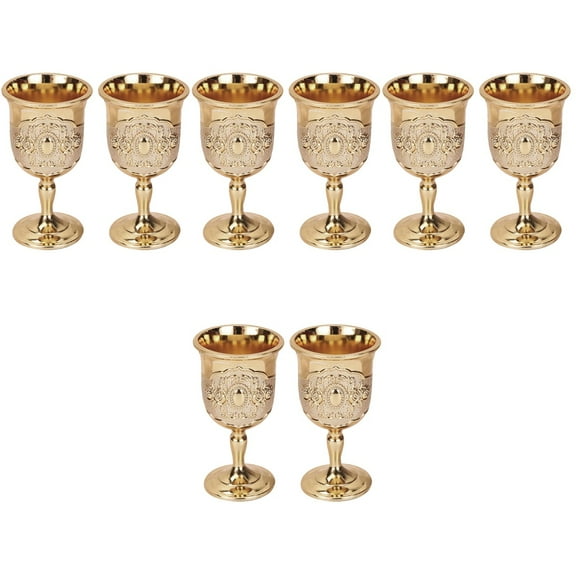 8 Pcs Vintage Goblet Home Decor Sparkling Wine Cup Glass Containers Wine Cup Retro Ornament