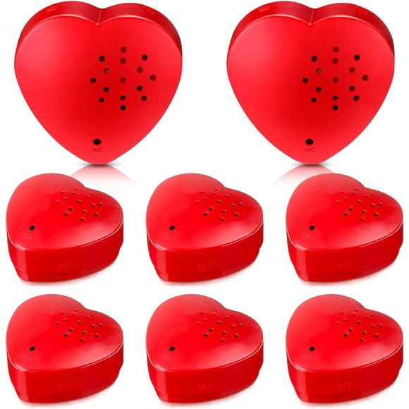 8 Pcs Voice Recorder for Stuffed Animal 40 Second Heart Shape Voice Recorder Audio Device Recordable Gifts for Plush Stuffed Animal Toy Module Record Messages Button