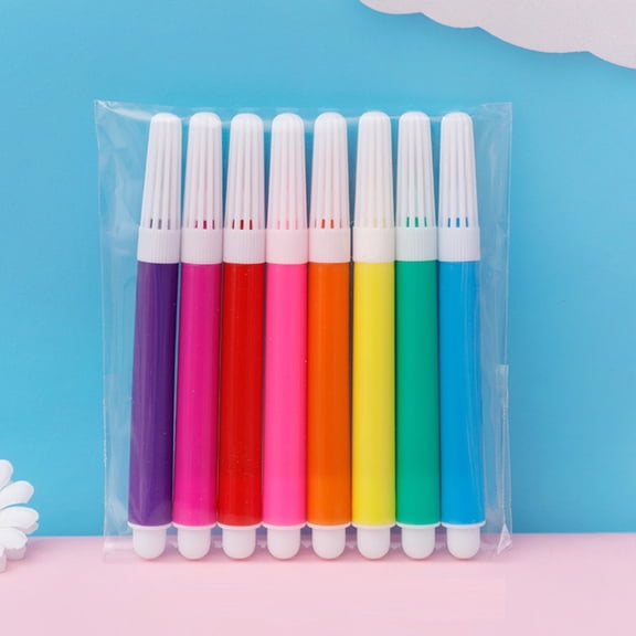 8 Pcs Washable Watercolor Markers, Coloring Pens Set, Medium Tip Art Drawing Pens Kit for Coloring Books, Doodling, Manga, Comic, Calligraphy, Sketching