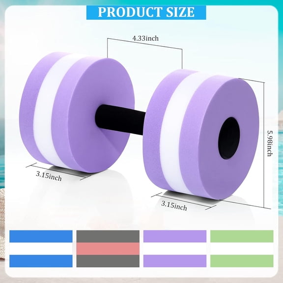 8 Pcs Water Weight Aquatic Exercise Dumbbells Set Multi Color EVA Foam Pool Fitness Equipment