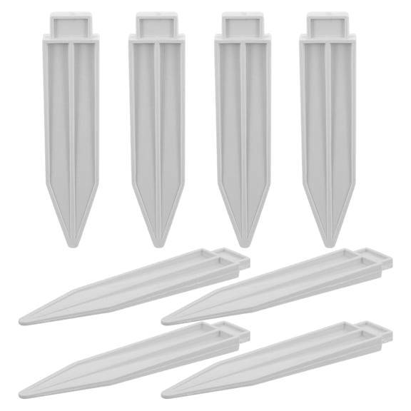 8 Pcs White Ground Tip Plug Decorative Garden Flower Bed Fence Accessories