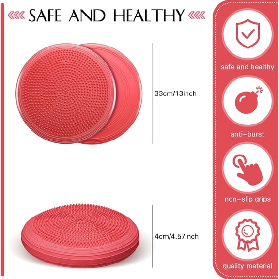 8 Pcs Wiggle Seat Inflated Wobble Cushion Sensory Seat Flexible Balance Board with Needle Pump for Men Women Physical Exercise Improving Posture Home Office