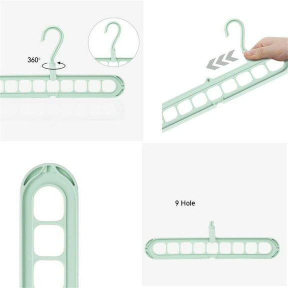 8 Pcs Wonder Space Saving Magic Hanger Clothing 9 Hole Hanger Hook