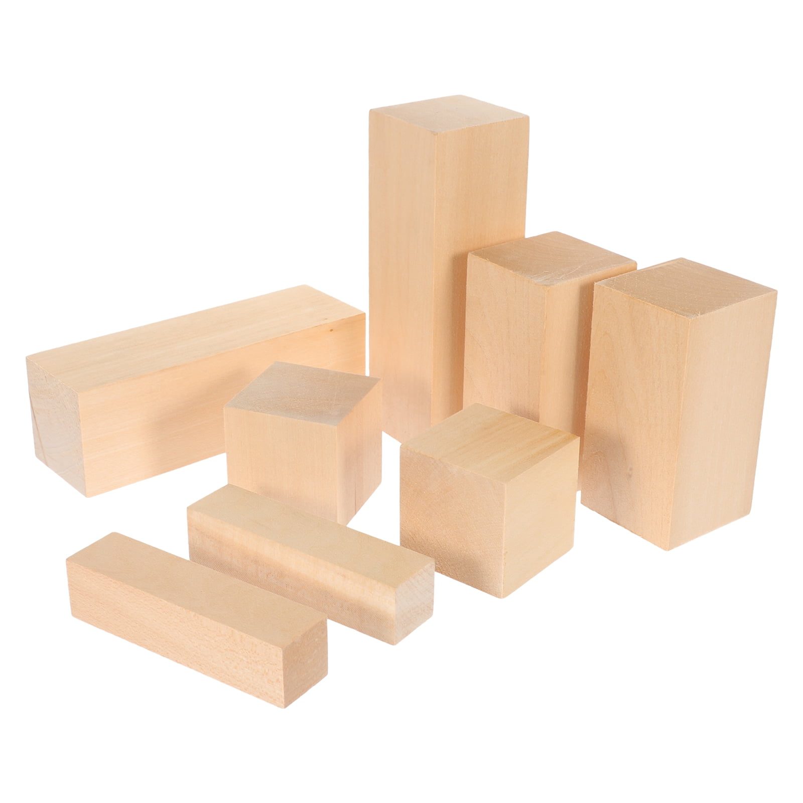 FENGGUIQU 8-Piece Khaki Wood Blocks Set for Whittling and Craft ...