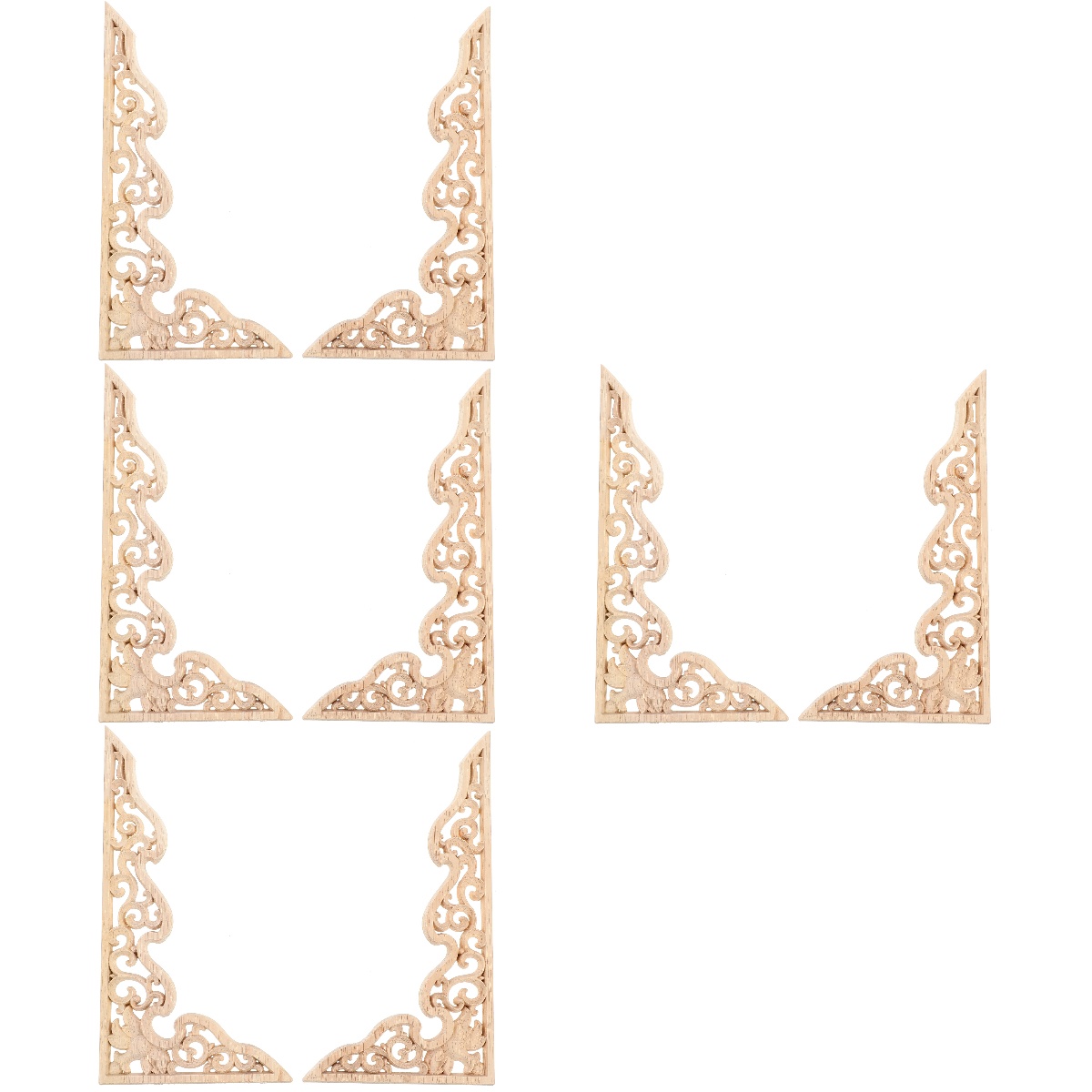 8 Pcs Wood Carving Decals Wooden Applique Carved Onlay Chinese Style