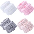 thumbnail image 1 of 8 Pcs Wrist Spa Washband, Microfiber Absorbent Wrist Towels Band Adjustable Wristbands Wrist Sweatband for Women Girls Washing Face Prevent Liquid Spillage (White+Pink+Grey+Light Pink), 1 of 5