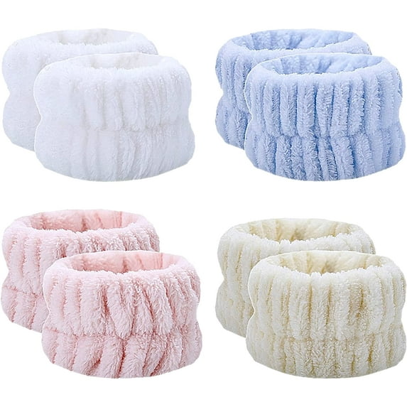 8 Pcs Wrist Towels for Washing Face, Microfiber Wrist Bands Absorbent Washing Wristbands for Women Girls Prevent Water Spilling Down from Your Arms
