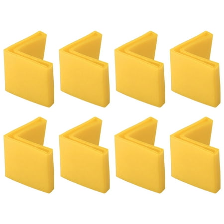 8 Pcs Yellow Soft PVC Angle Iron Foot Pad L Shaped Edge Leg Cover 25mmx25mm