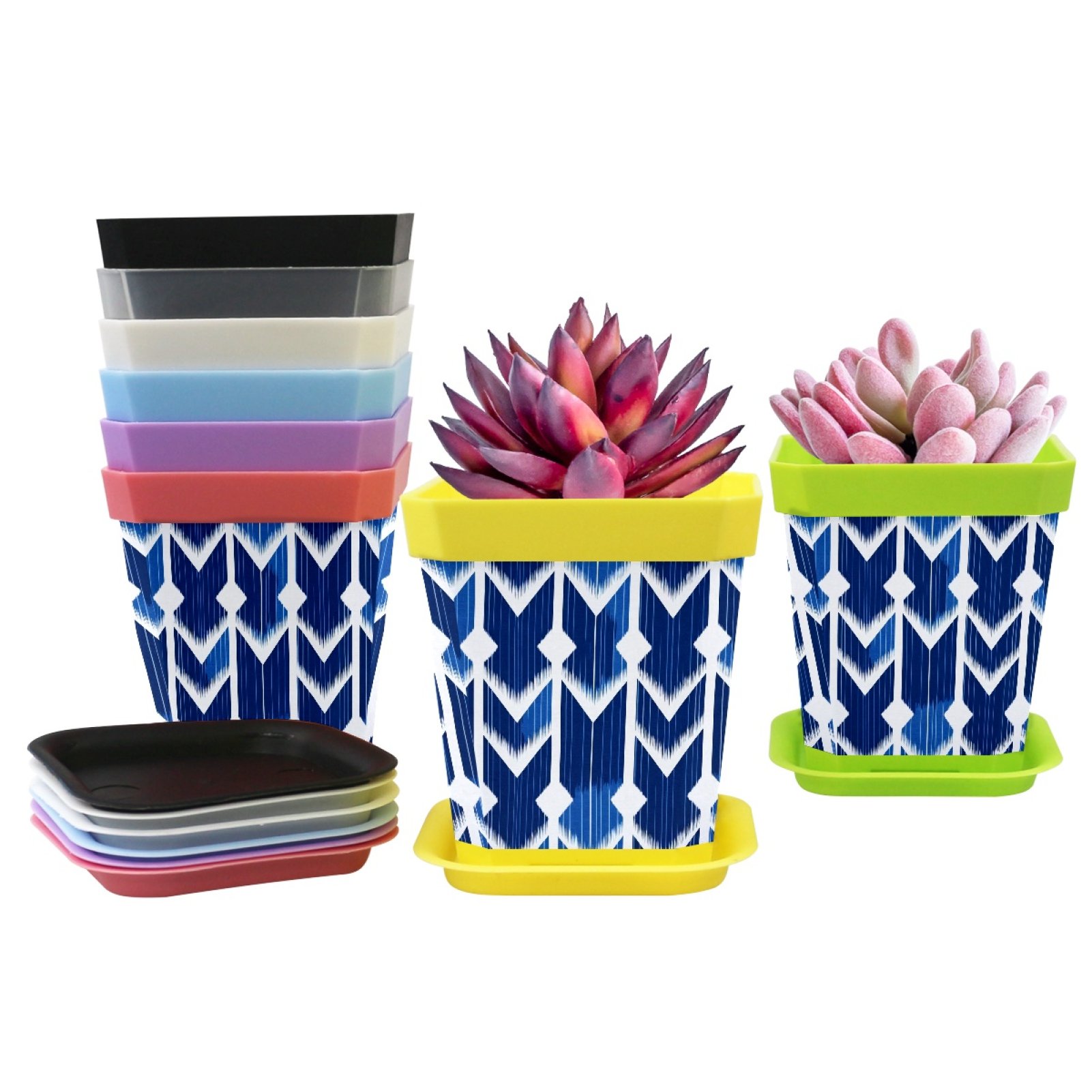 8 Pcs decorative flower pots for indoor plants,small plastic flower ...
