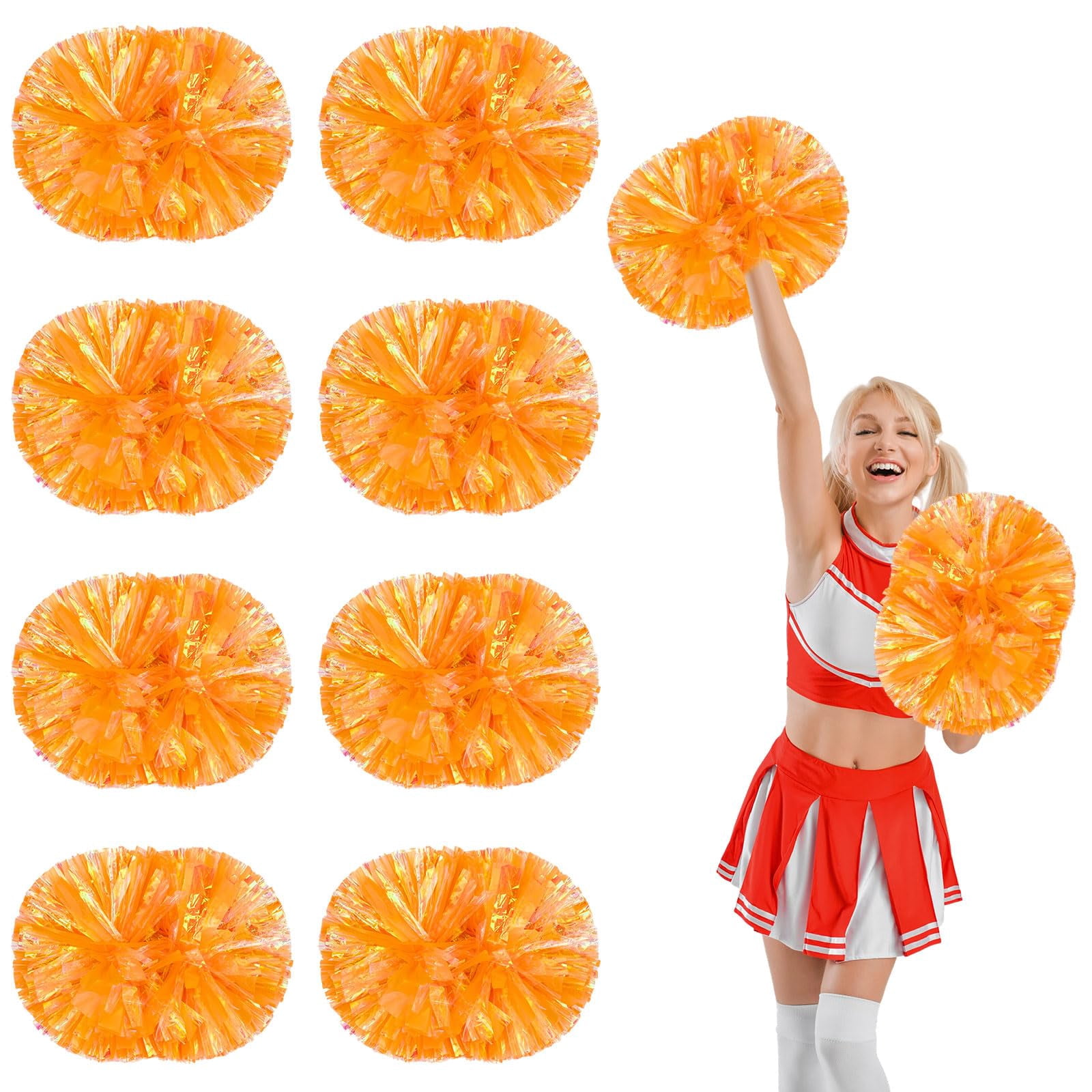 8 Pcs pom poms Cheer,14.57inch pom poms Cheerleading with Handle Style Cheer Pom Pomsfor Dance, Matches