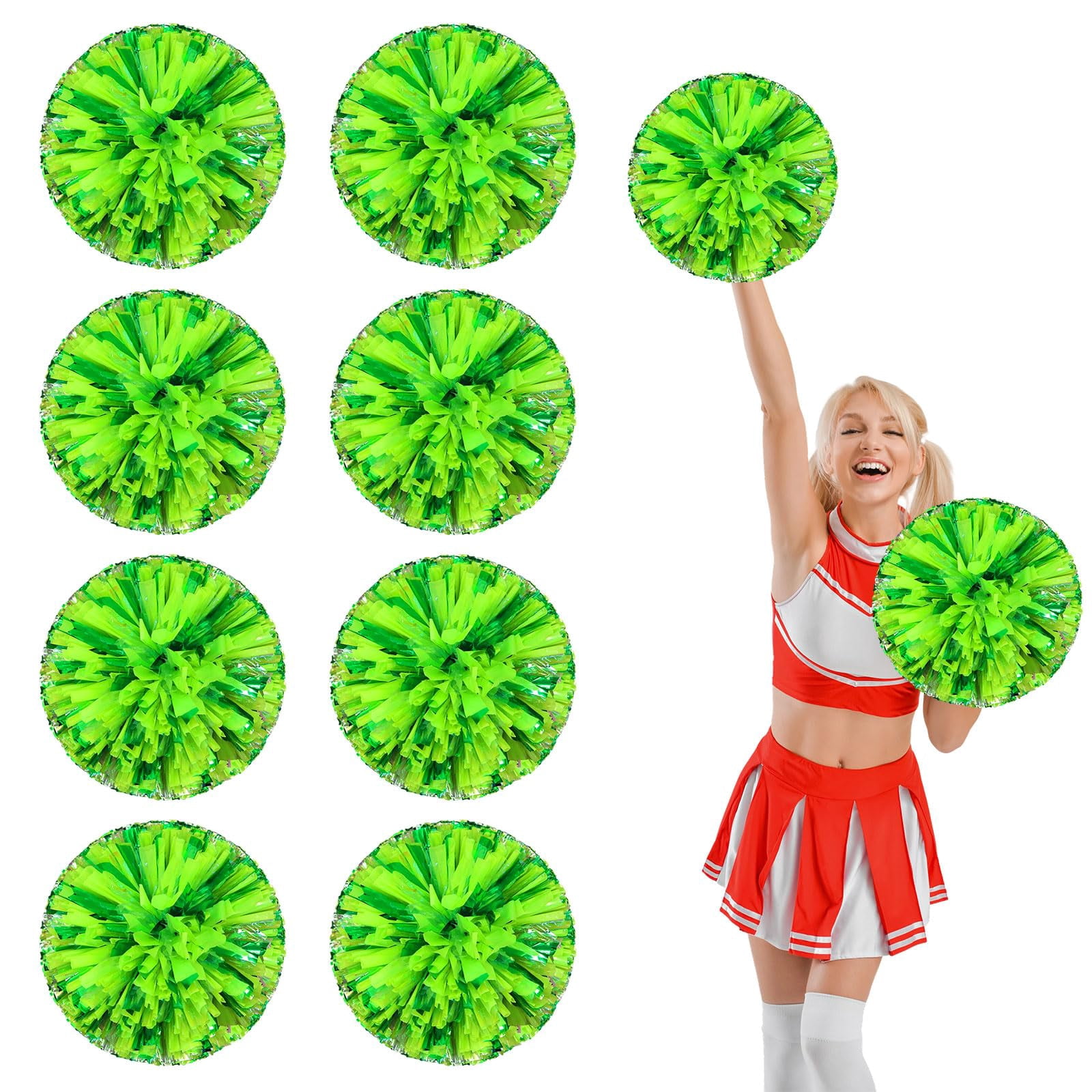 8 Pcs pom poms Cheer,pom poms Cheerleading with Finger Holes Cheer Pom Pomsfor Dance, Matches