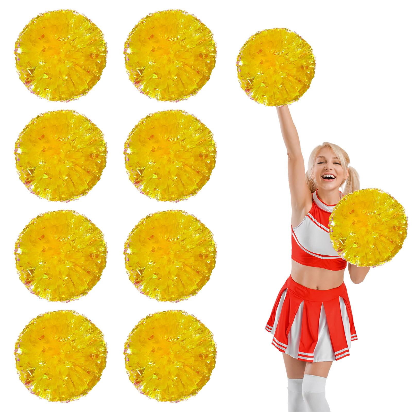 8 Pcs pom poms Cheer,pom poms Cheerleading with Finger Holes Cheer Pom Pomsfor Dance, Matches