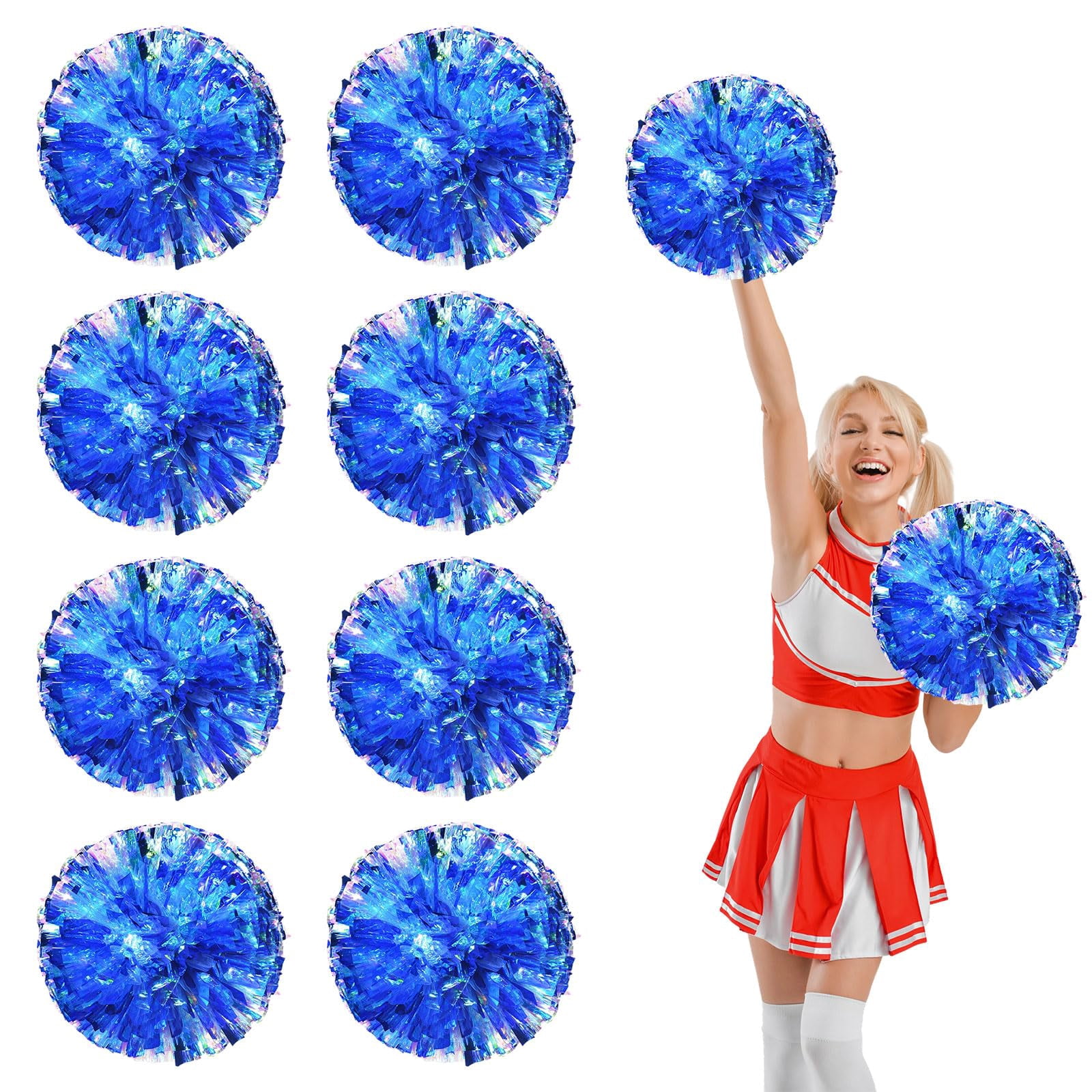 8 Pcs pom poms Cheer,pom poms Cheerleading with Finger Holes Cheer Pom Pomsfor Dance, Matches