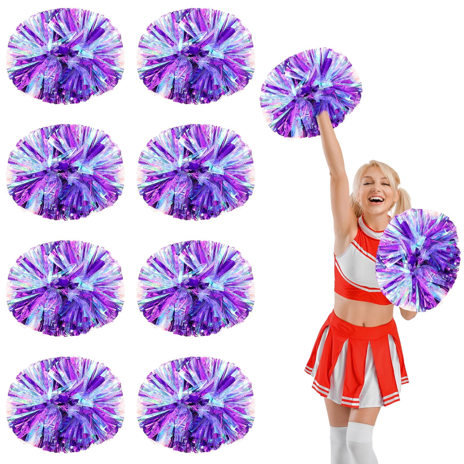8 Pcscheerleading poms,pom poms Cheerleading with Handle Style Cheer Pom Pomsfor Dance, Matches