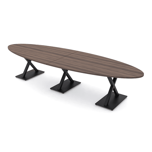 8 Person 10' Modular Oval Conference Table With X Bases Power And Data
