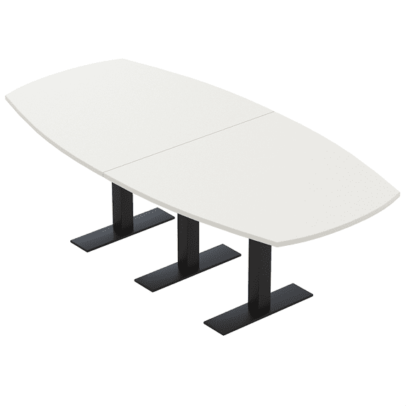 8 Person Arc Boat Conference Table Metal T Bases 8X4 Power And Data