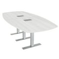 thumbnail image 1 of 8 Person Arc Boat Conference Table Metal T Bases 8X4 Power And Data, 1 of 8